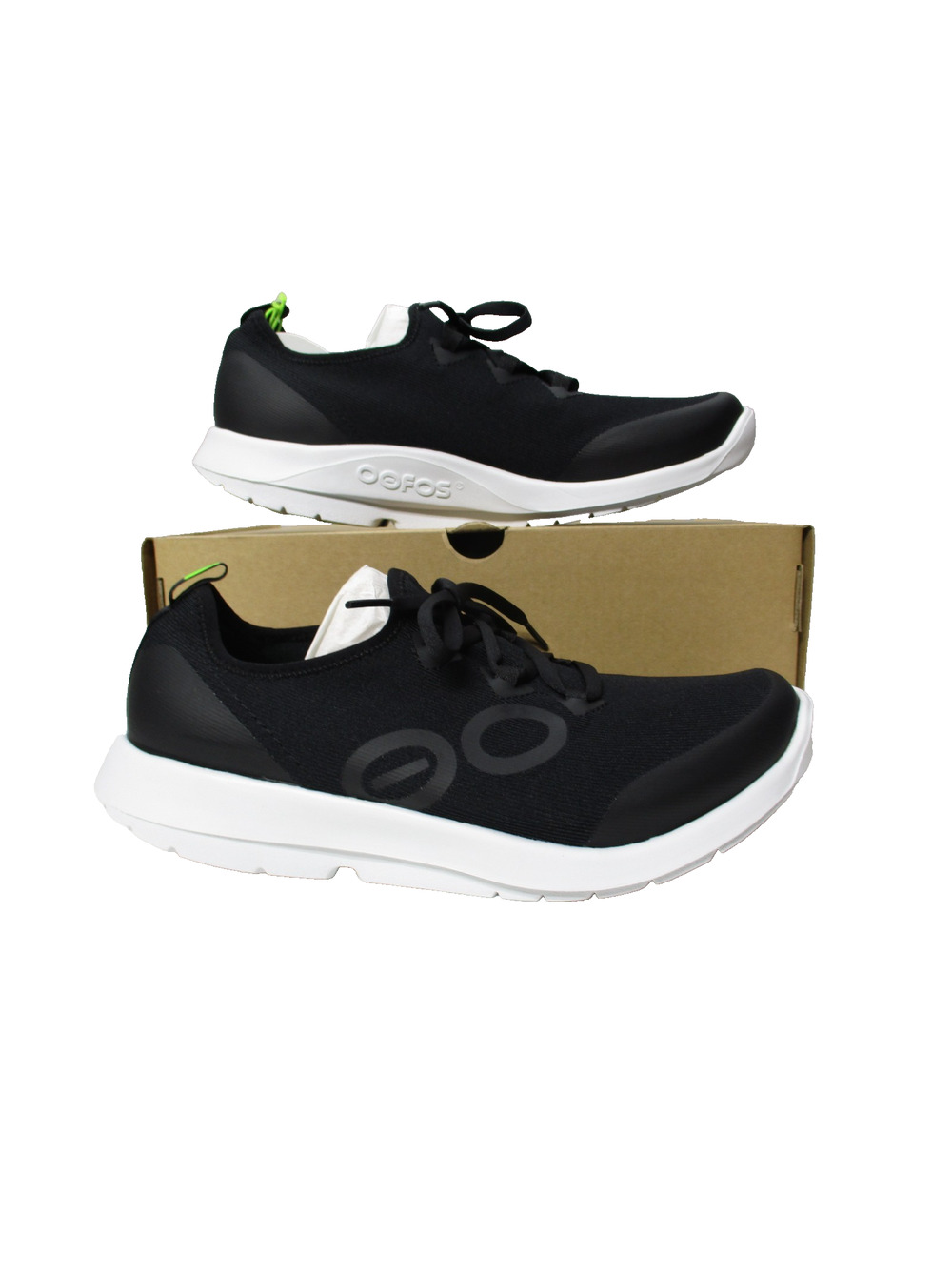 OOFOS OOMG Sport LS Black White Shoes Lace Recovery Comfort Mens Sz 11
